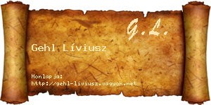 Gehl Líviusz névjegykártya